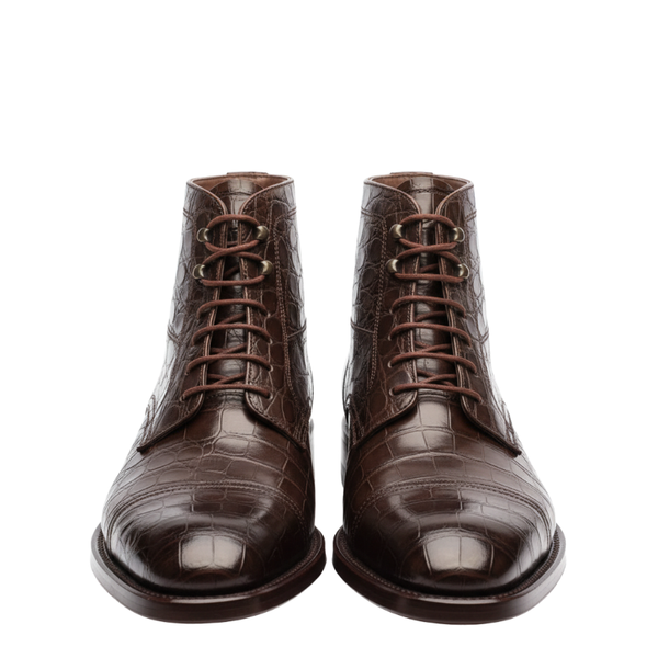 Imperial Mahogany Croc Dress Shoes
