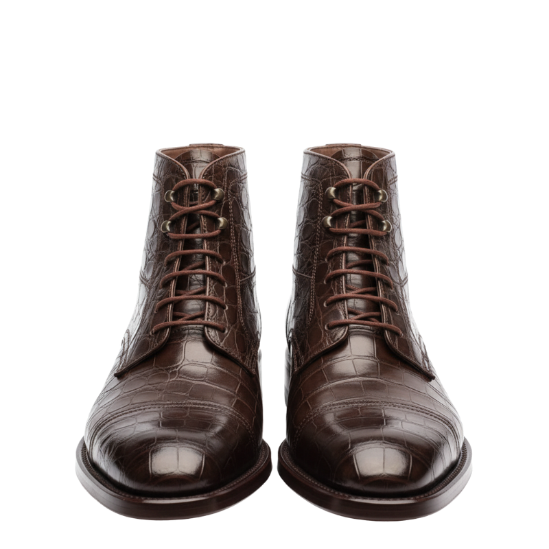Imperial Mahogany Croc Dress Shoes