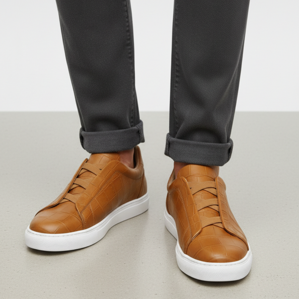 Premium Croc Embossed Luxe Sneakers