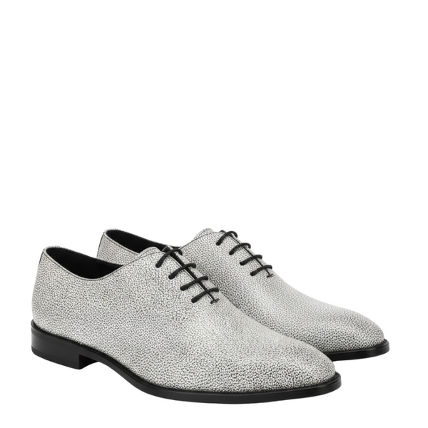 Italian Pebble Exotic Fish Skin Leather Luxe Derby