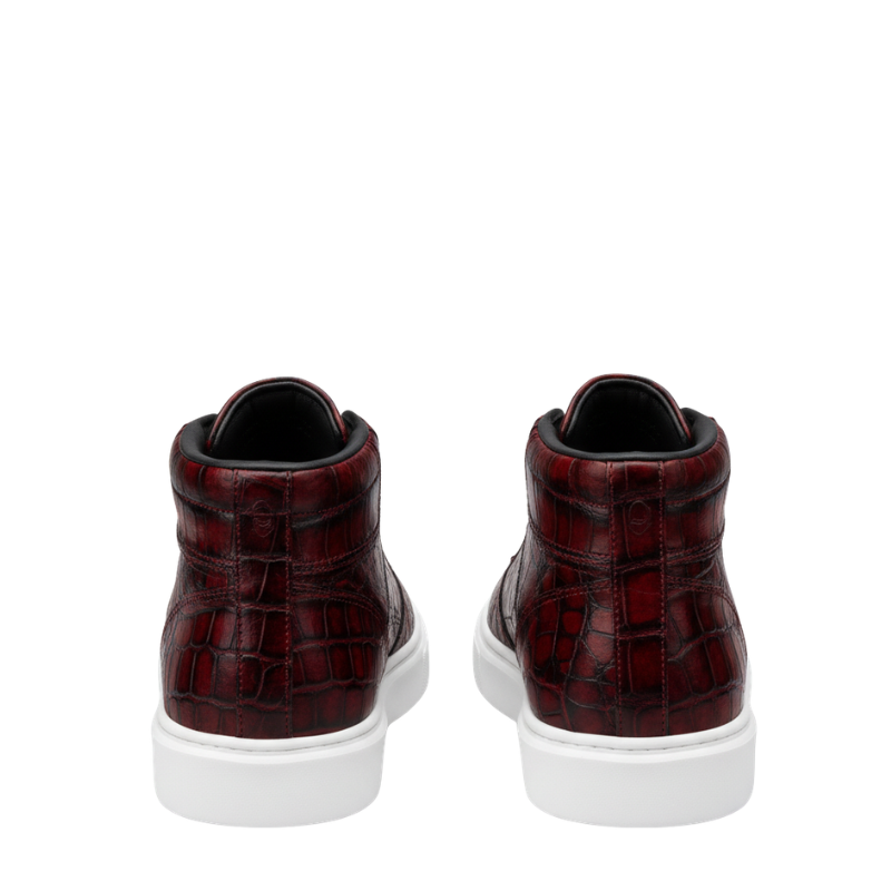 Crimson Python Luxe High-Top Sneakers