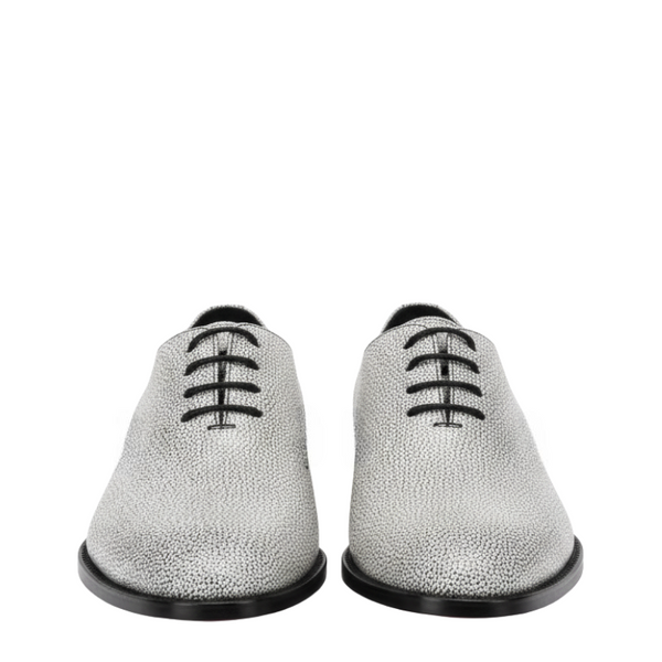 Italian Pebble Exotic Fish Skin Leather Luxe Derby