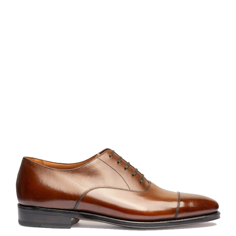 Classic Design Captoe Plain Leather Oxford Shoe Brown