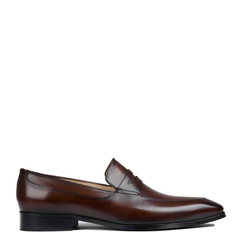 Polished Leather Penny Brown Loafer For Men
