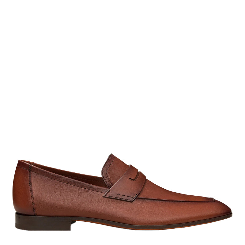 Plain Solid Leather Black Loafer For Men