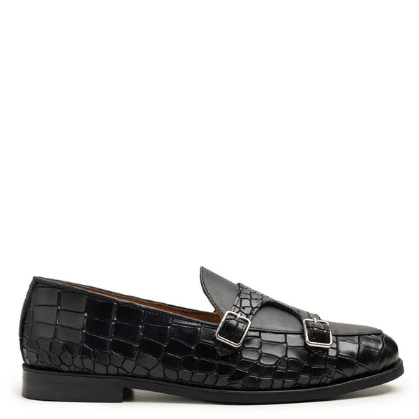 Croc Embossed Monk straps