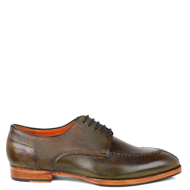 Patina Split Toe Italian Leather Derby Shoe Green