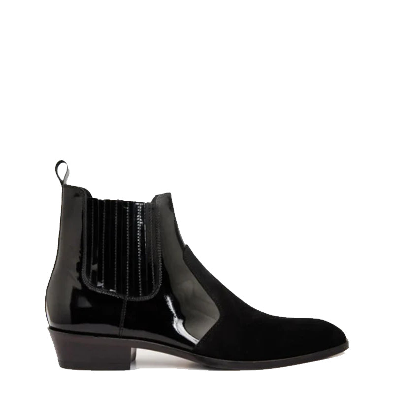 Black Suede Leather Men s Ankle Boot