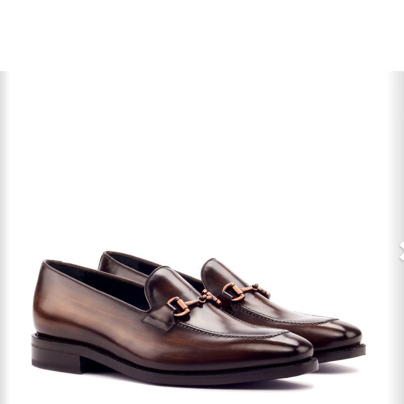 Polished Leather Penny Formal Brown Loafer For Men