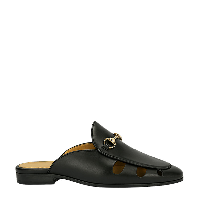 Classic Plain Design Leather Mule