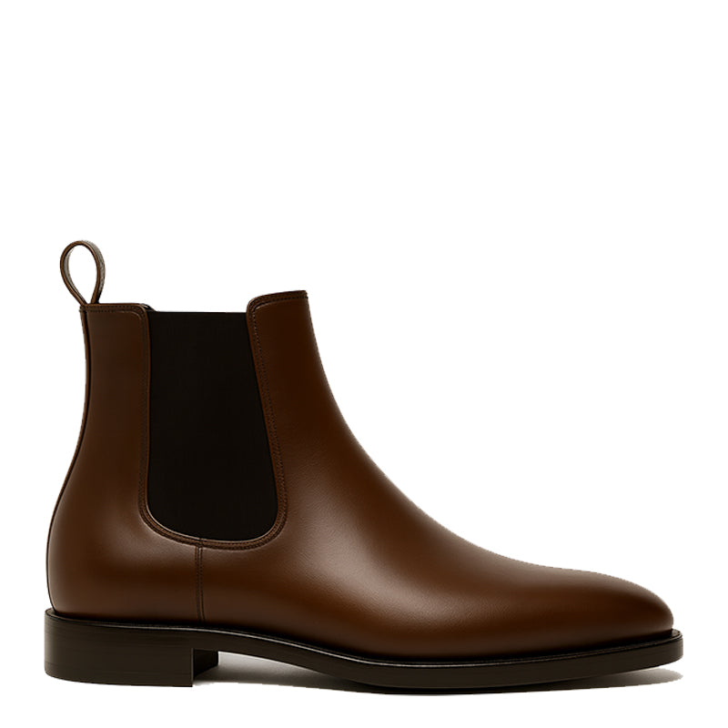 Mens Round Toe Block Heeled Chelsea Boots – Italian Shoes  display picture 2