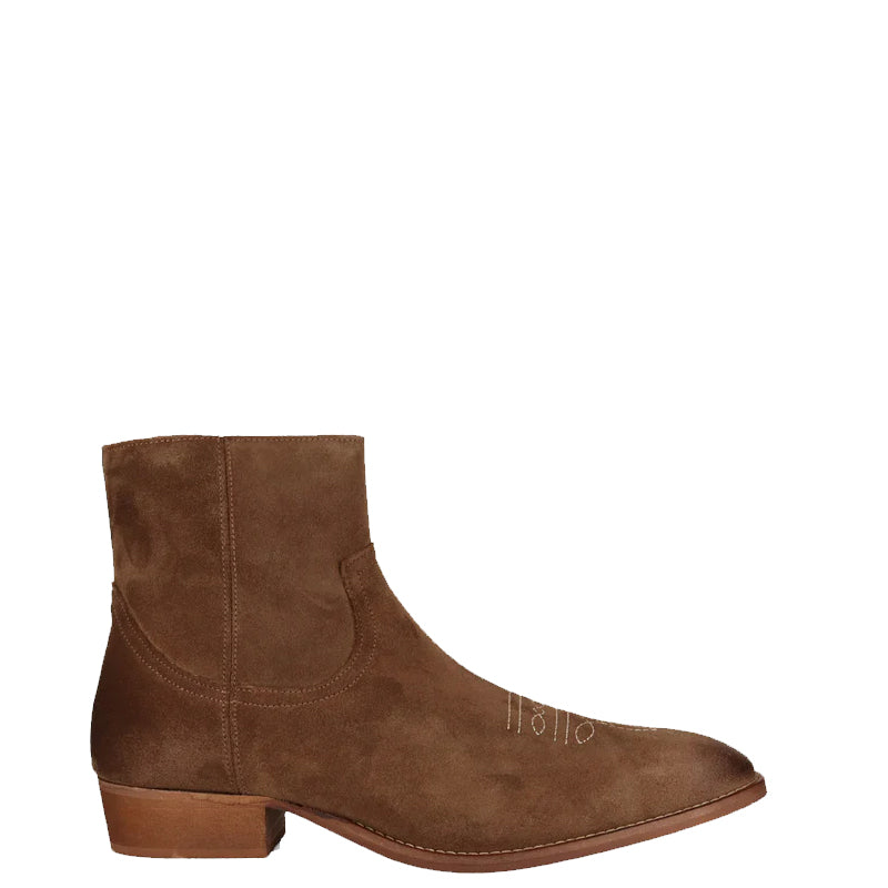 Luxury Design Stylish Suede Leather Side Zipper Boot Black