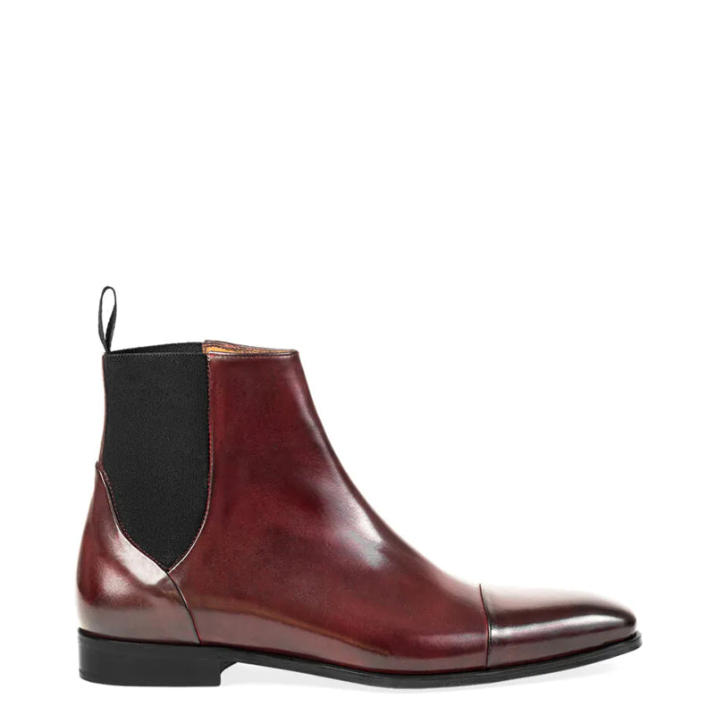 Midnight Classic Shiny Leather Burgundy Chelsea Boot