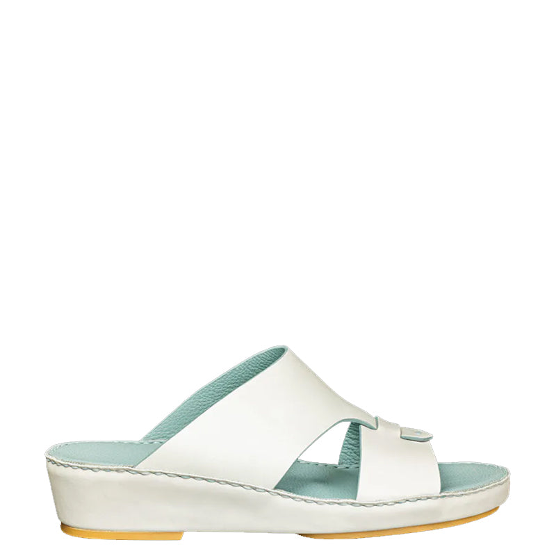 Leather Stich Comfort Arabic White Sky Sandal