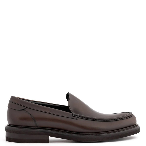 Round Toe Slip On Leather Loafer