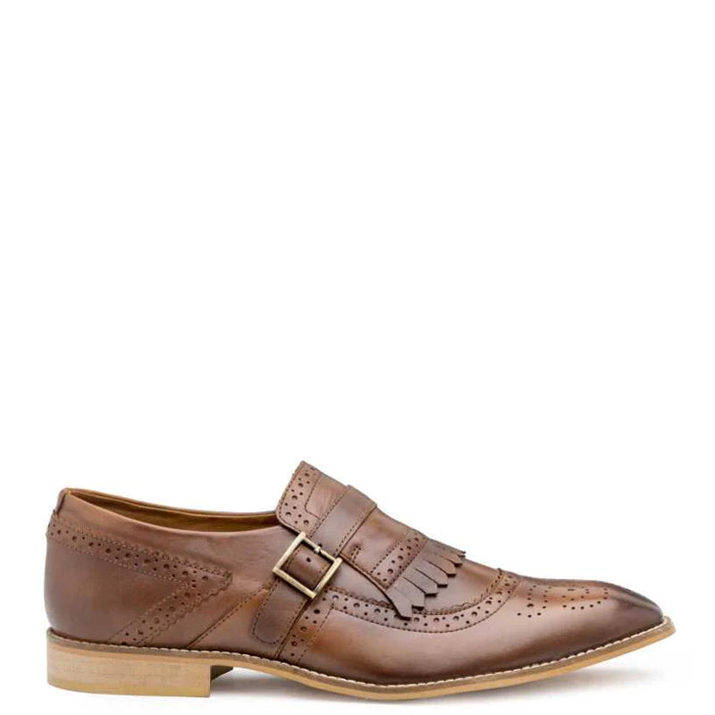 mens handmade leather dress shoes Men Handmade Leather Tan Single Monk Strap Shoe – Italian Shoes Company