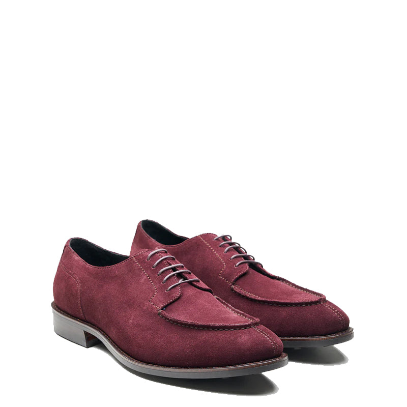 Men Suede Split Toe Leather Derby Burgundy Shoe Men Suede Split Toe Leather Derby Burgundy Shoe