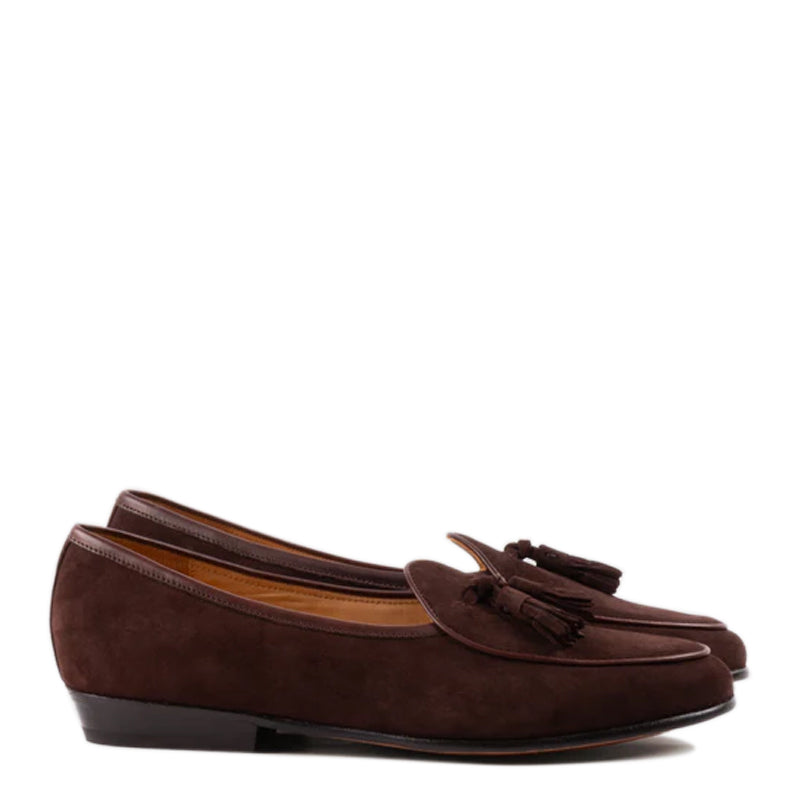 Classic Suede Leather Tassel Blue Loafer