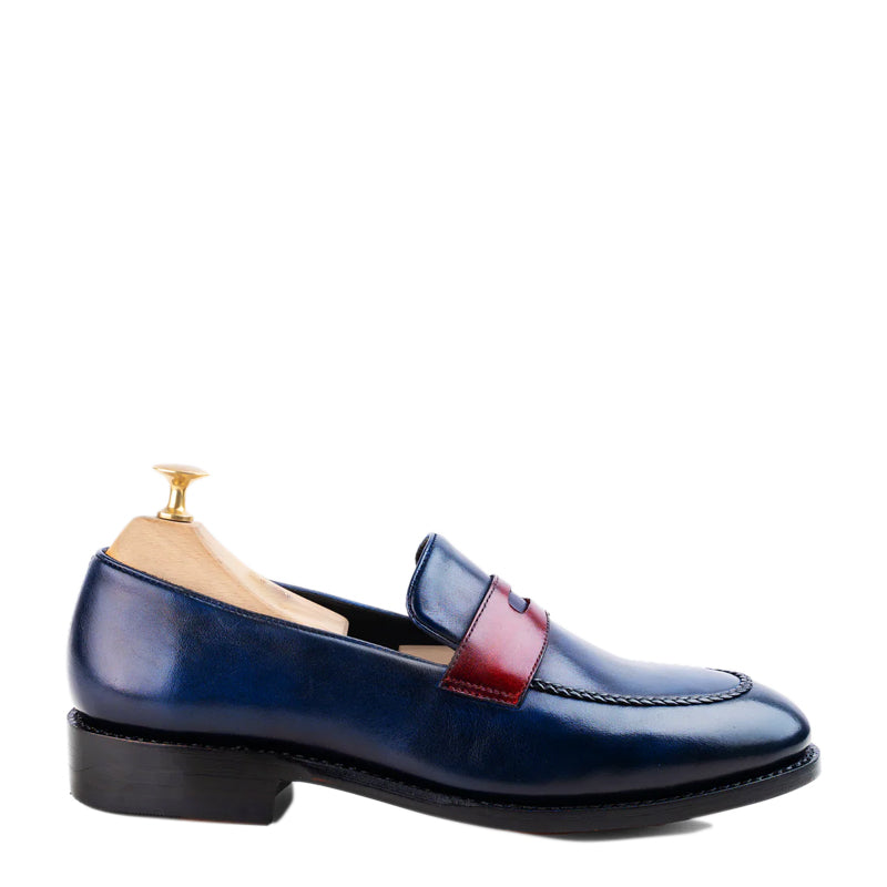 Cardiff Blue Burgundy Men's Shoe