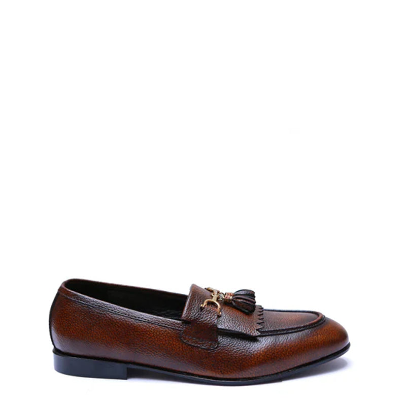 Premium Solid Leather Tassel Formal Brown Loafer