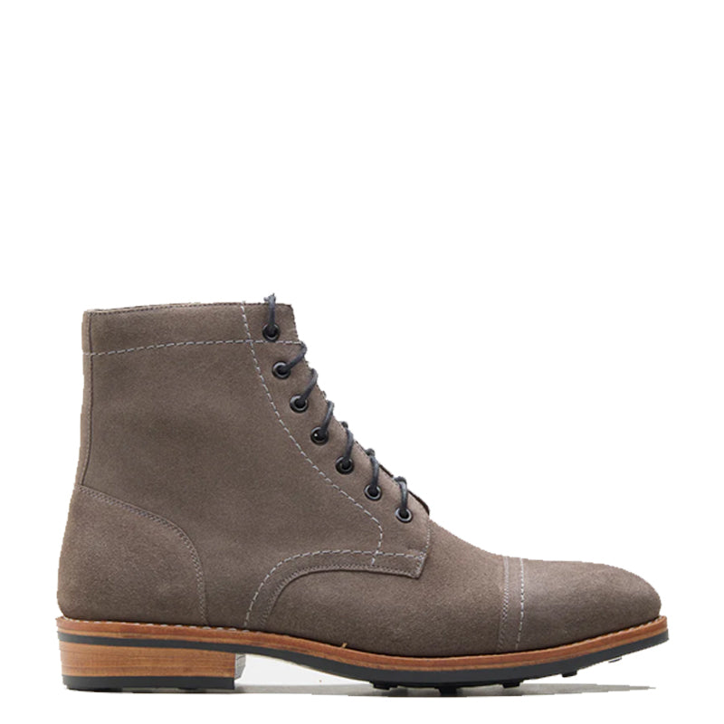 Men Solid Mid-Top Suede Leather Ankle Boot Light Brown