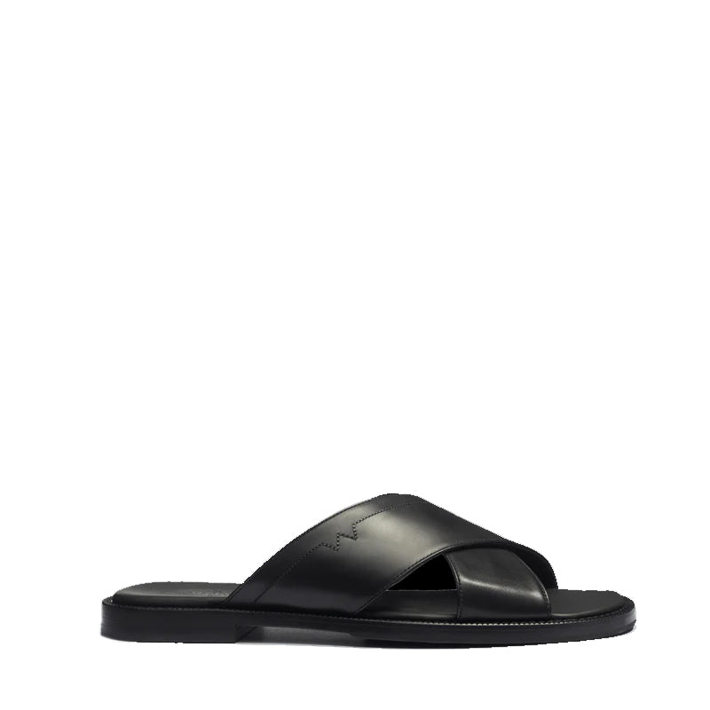 Leather Cross Strap Sandals For Men display picture 3