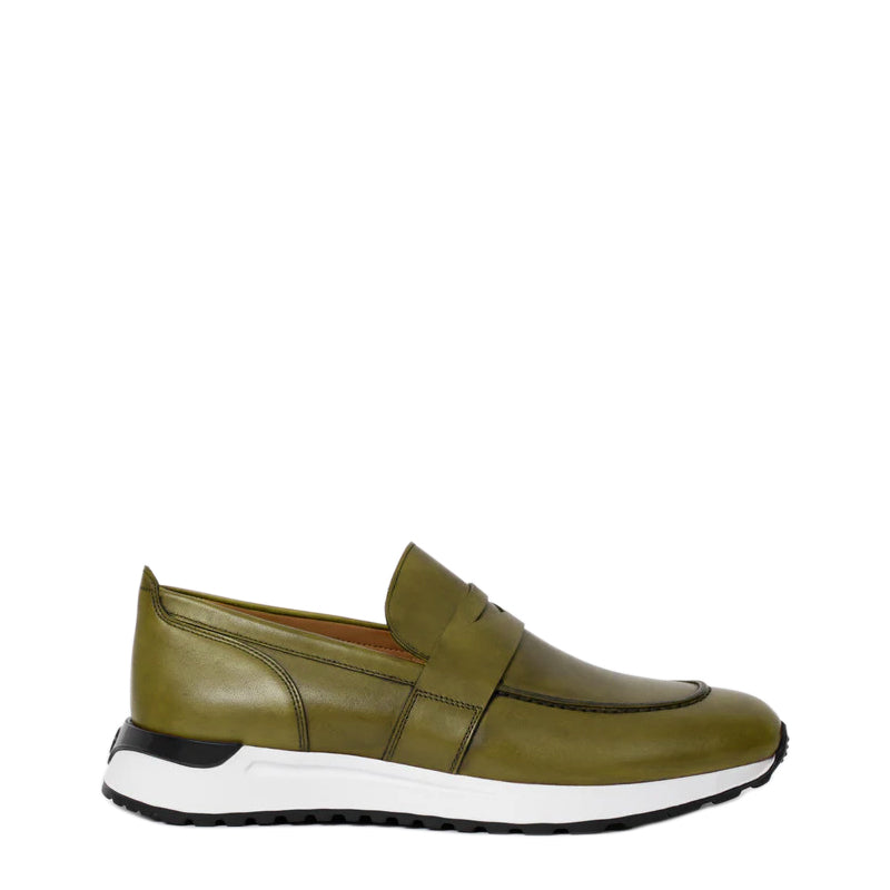 Olive Green Leather Men s Loafers 6/40 / Olive Green / Rubber