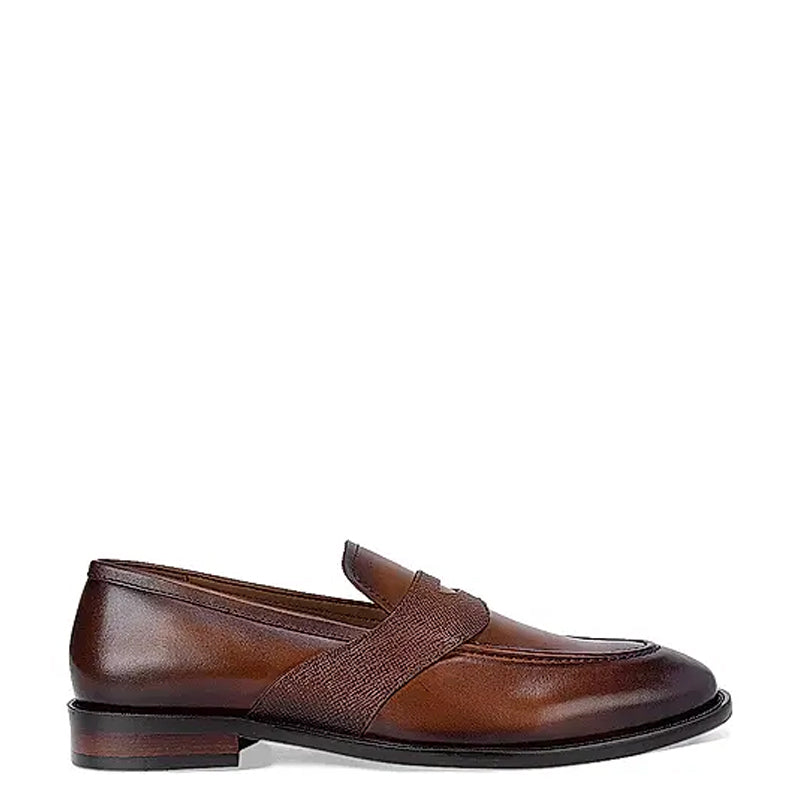 Men Classic Polished Leather Penny Black Loafer