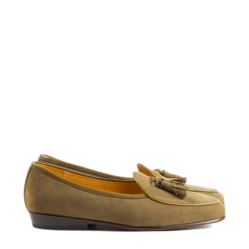 Classic Suede Leather Tassel Blue Loafer