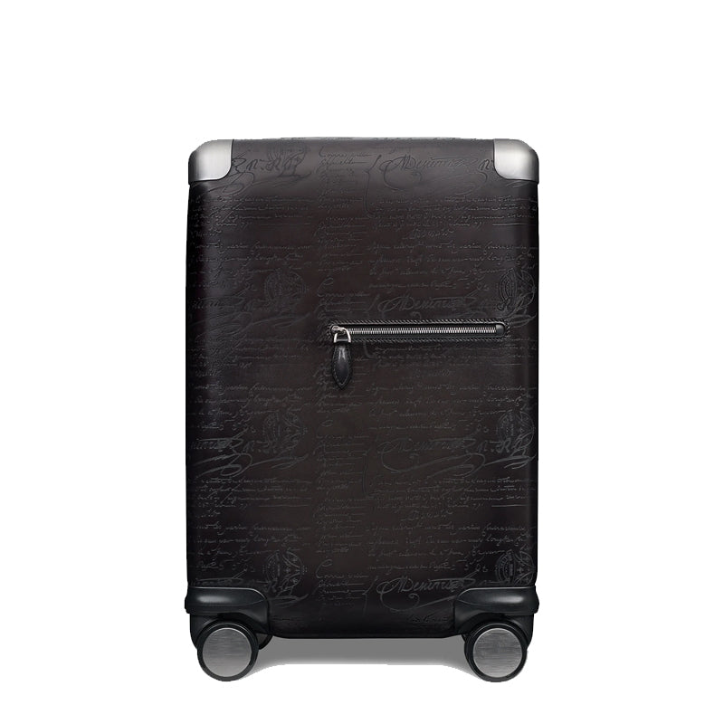 Eel Leather Black Trolley Case