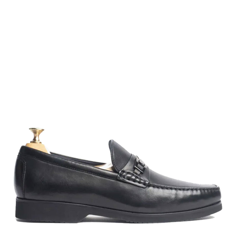 Penny Leather Slip On Bit Loafer Black