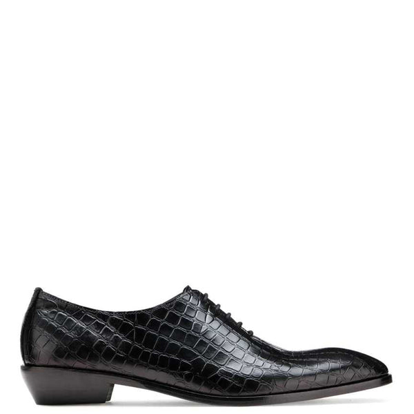 Men Handmade Croco Texture Leather Oxford Shoe