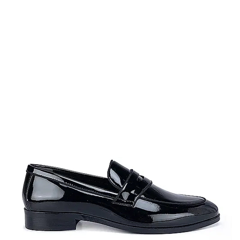 Patent Shiny Leather Penny Loafer Black