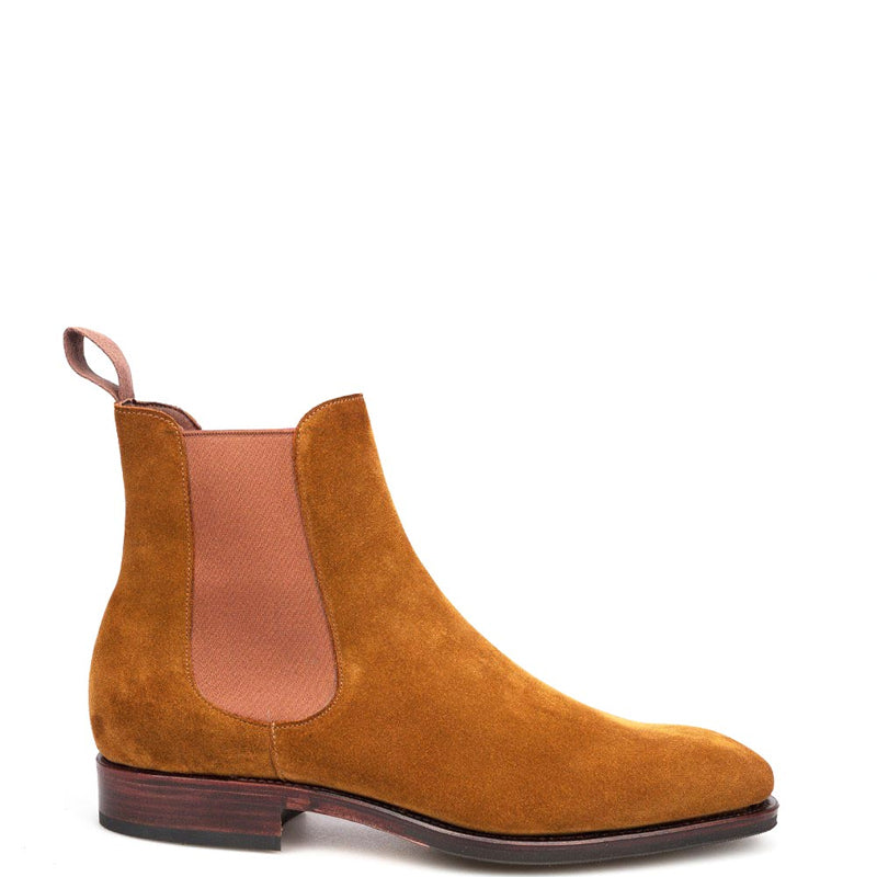 Men Luxury Suede Leather Chelsea Tan Boot