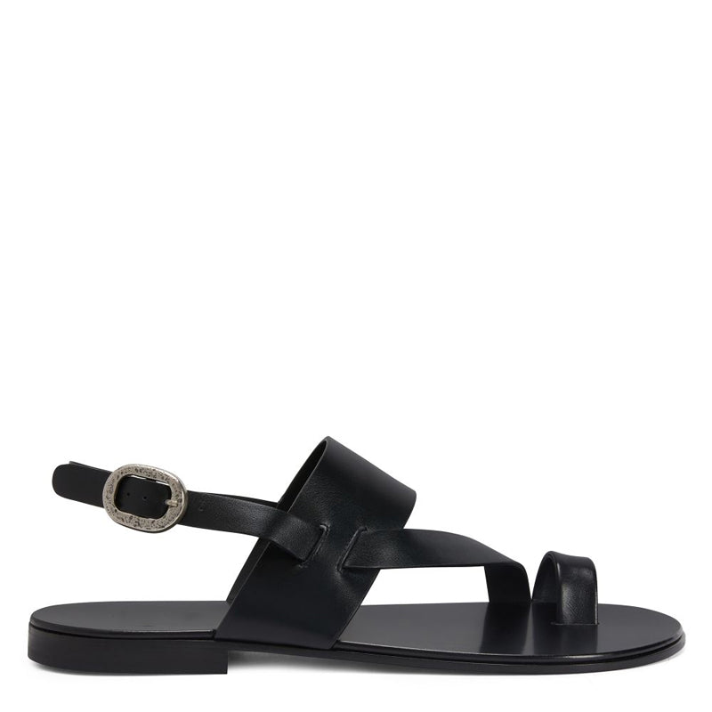 Pure Leather Backstrap Comfort Black Sandal
