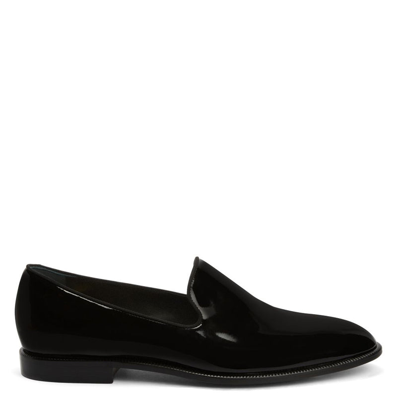 Men Classic Patent Shiny Leather Black Loafer