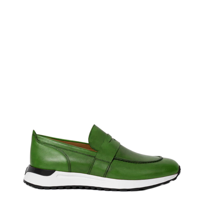 Green Leather Men's Loafers