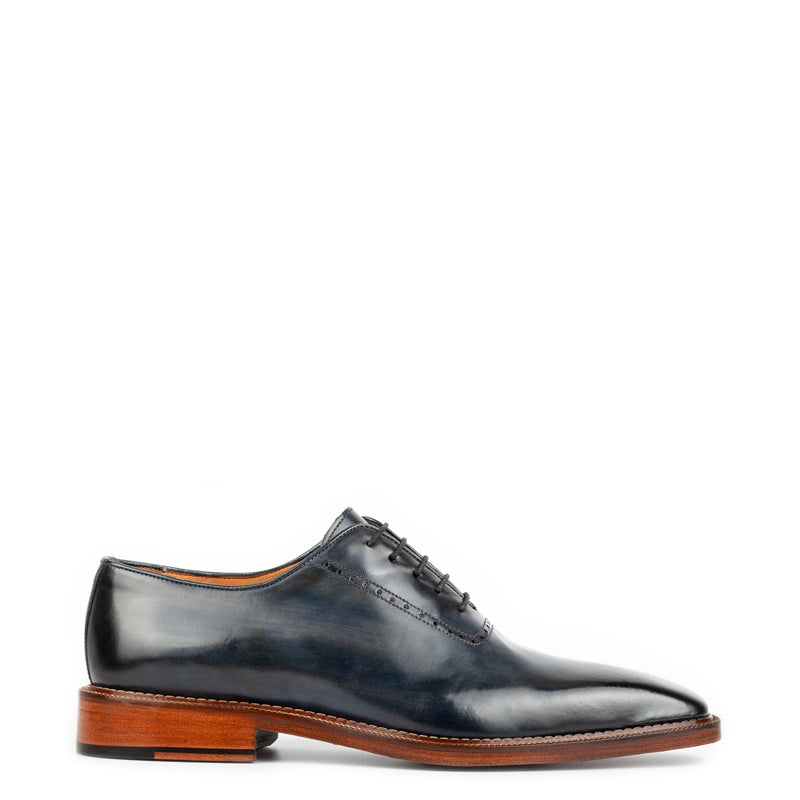Pure Leather Handmade Wholecut Oxford Shoe Dark Blue