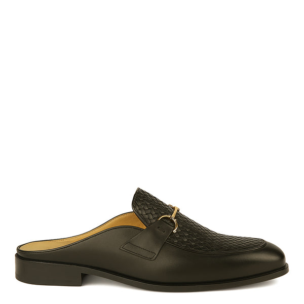 Woven Design Leather Mule
