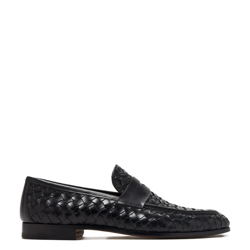 Woven Texture Leather Loafer for Men