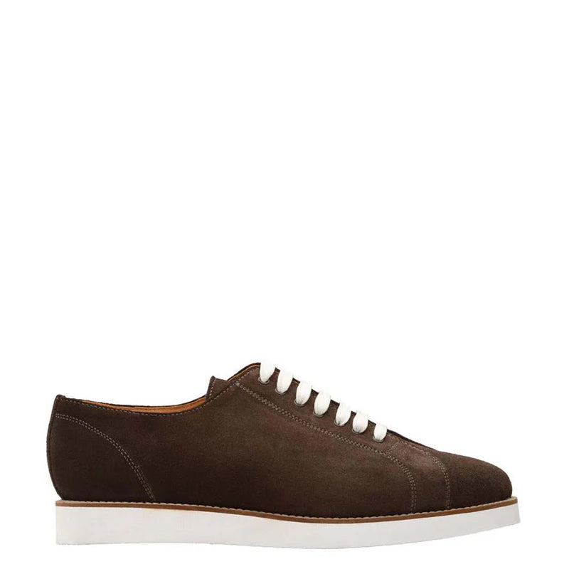Classic Handmade Suede Lace-Up Tan Sneaker