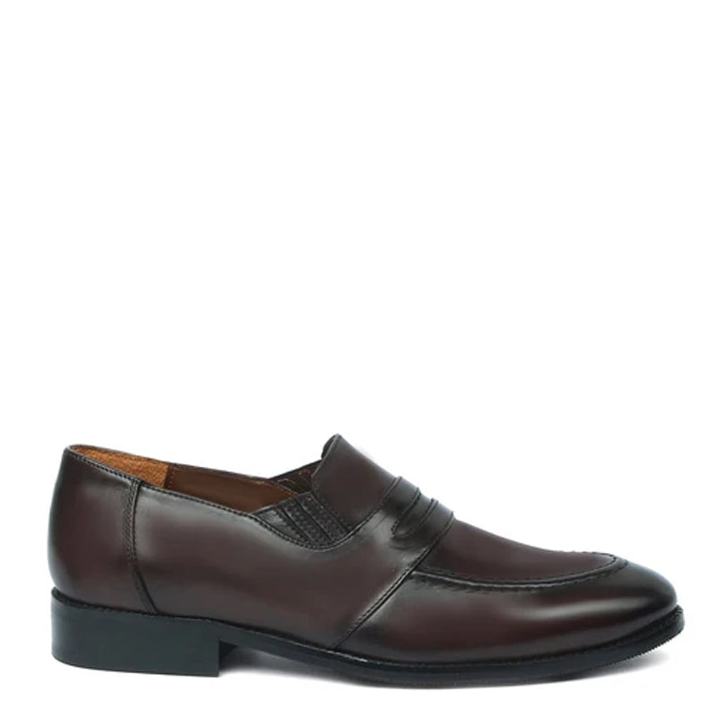 Blue Leather Penny Loafer For Men