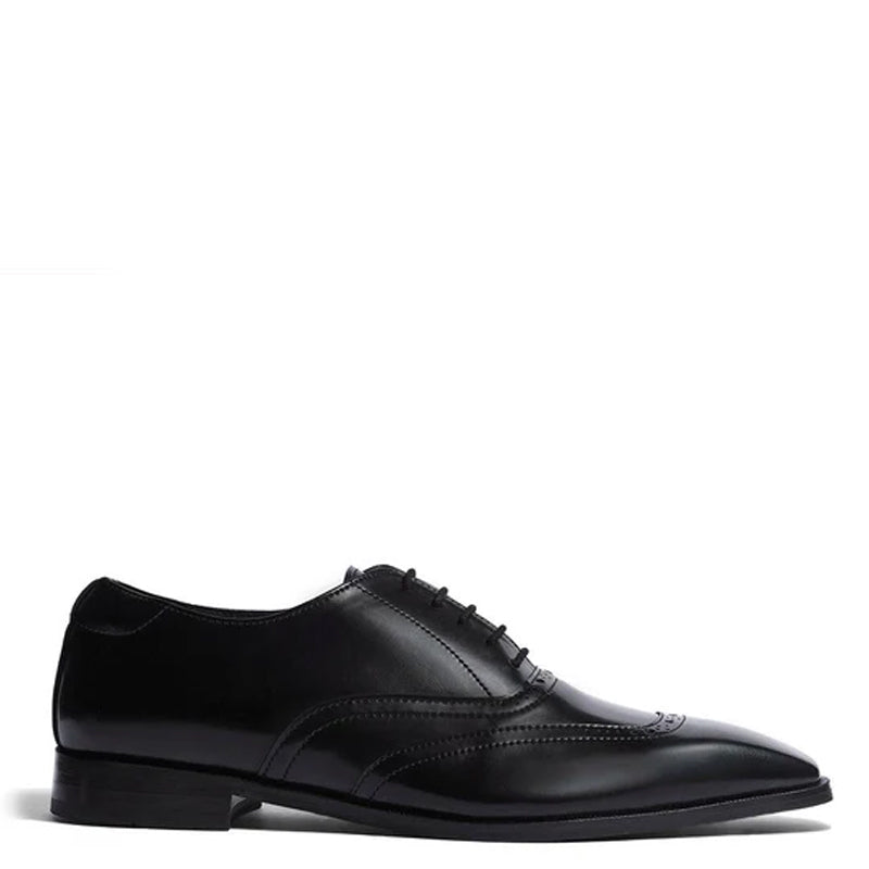 Elegant Hand Made Black Leather Oxfords with Italian Leather Souls Premium Classic Design Italian Leather Oxford Shoe Black main image 4