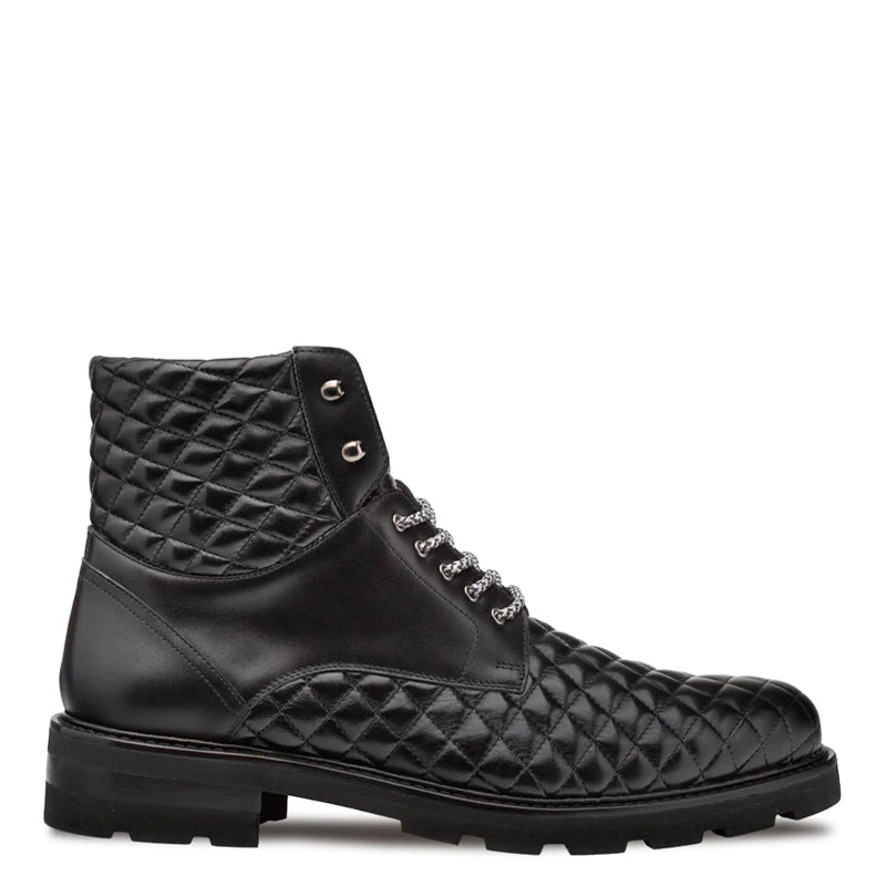 Black Lace-up Leather Boot