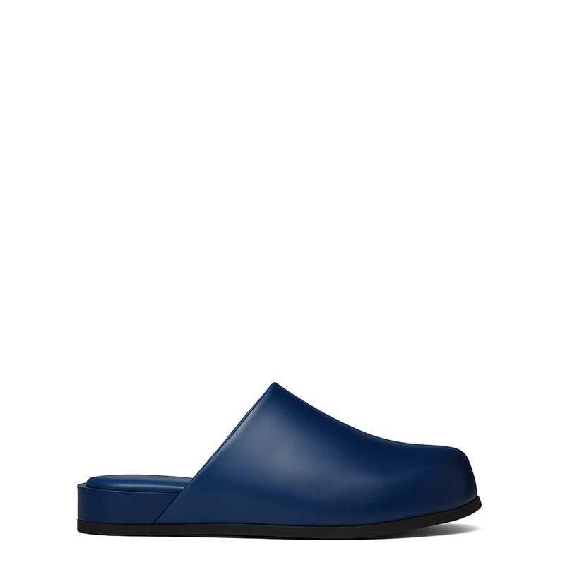 Black Leather Men Mule