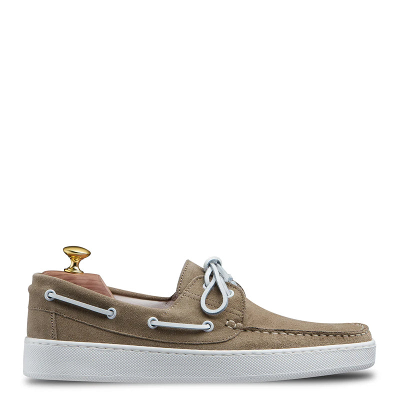 Suede Lace-Up Custom Tan Handmade Loafer