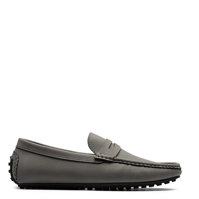 Heritage-Style Suede Moc Toe Penny Loafer Black