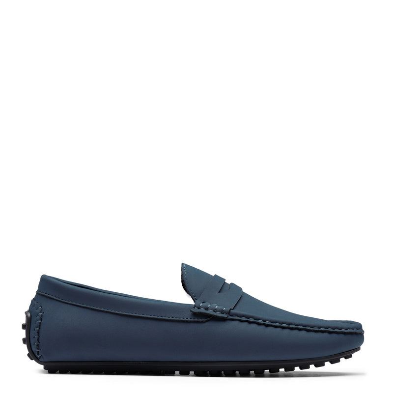 Heritage Style Suede Moc Toe Penny Loafer Black