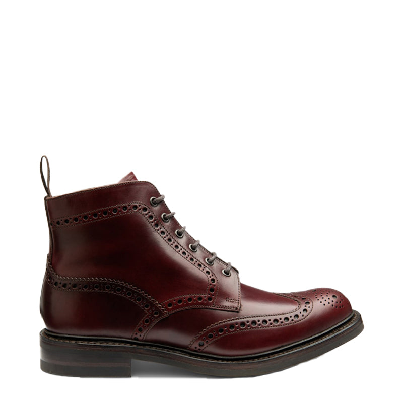 Leather Lace Up Wingtip High Ankle Burgundy Boot 8/42 / Brown