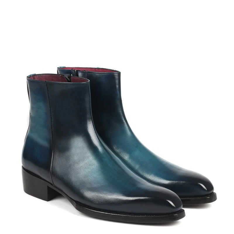 Pure Solid Leather Handmade Side-Zipper Boots